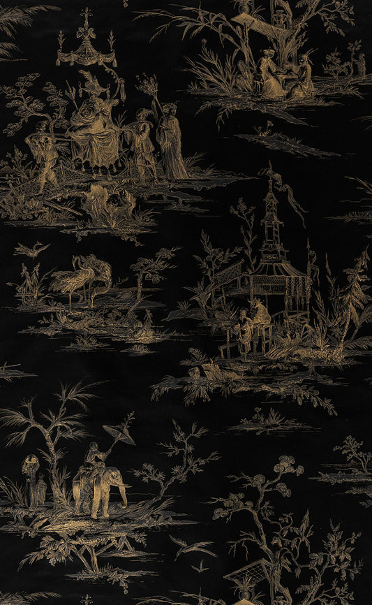 Scalamandre Voyage En Chine Noir Wallcovering