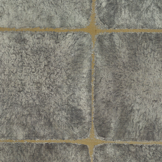 Scalamandre Silver Leaf Squares Silver on Gold Wallcovering