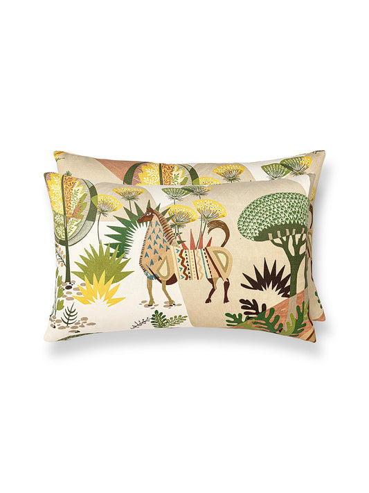 Scalamandre Llamas 14 X 22 - Leaf Terracotta Decorative Pillow