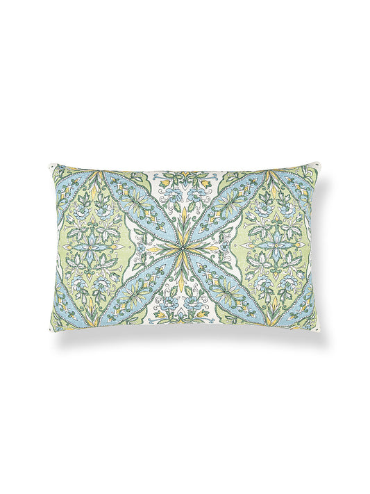 Scalamandre Provence 14 X 22 - Aqua Meadow Decorative Pillow