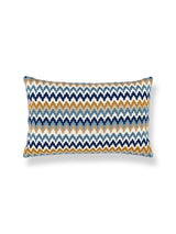 Scalamandre Rainbow Mountain Crewel 14 X 22 - Denim Gold Decorative Pillow