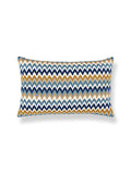 Scalamandre Rainbow Mountain Crewel 14 X 22 - Denim Gold Decorative Pillow