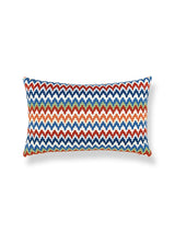 Scalamandre Rainbow Mountain Crewel 14 X 22 - Cobalt Rouge Decorative Pillow