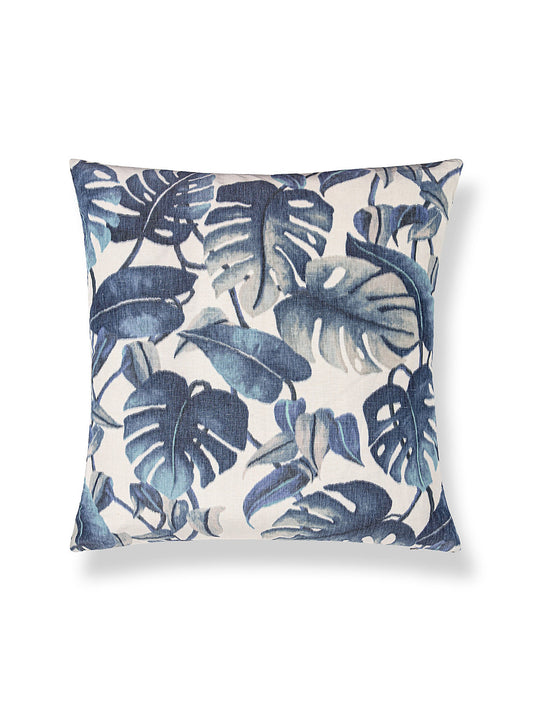 Scalamandre Rainforest Warp Print 22 X 22 - Blue Mirage Decorative Pillow