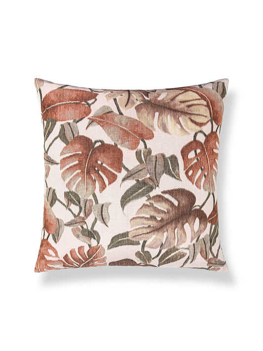 Scalamandre Rainforest Warp Print 22 X 22 - Terra Cotta Decorative Pillow