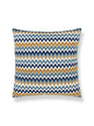 Scalamandre Rainbow Mountain Crewel 22 X 22 - Denim Gold Decorative Pillow