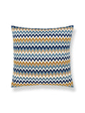 Scalamandre Rainbow Mountain Crewel 22 X 22 - Denim Gold Decorative Pillow