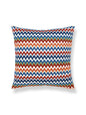 Scalamandre Rainbow Mountain Crewel 22 X 22 - Cobalt Rouge Decorative Pillow