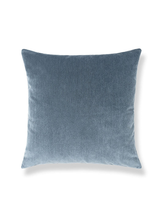 Scalamandre Tudor Velvet 22 X 22 - Federal Blue Decorative Pillow