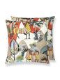 Scalamandre Llamas 24 X 24 - Red Tan Multi Decorative Pillow