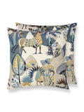 Scalamandre Llamas 24 X 24 - Bluestone Wheat Decorative Pillow