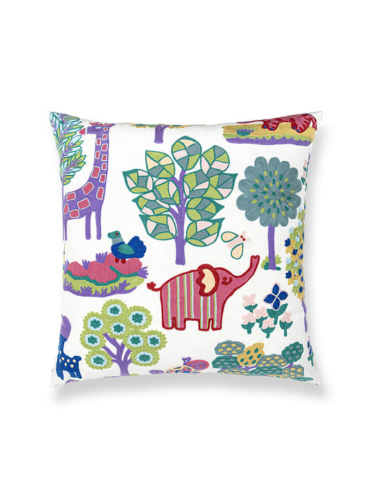 Scalamandre Nursery Crewel 24 X 24 - Pastels Decorative Pillow