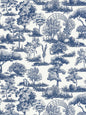 Scalamandre Garden Toile Lapis Wallcovering