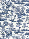 Scalamandre Garden Toile Lapis Wallcovering