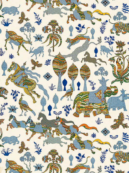 Old World Weavers Legends Tropical Blue Wallcovering