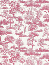 Scalamandre Garden Toile Raspberry Wallcovering