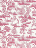 Scalamandre Garden Toile Raspberry Wallcovering