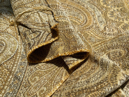 Scalamandre Asha Gold Woven Turkish Paisley Chenille-  Gold Red Rust - By The Yard