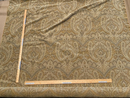Scalamandre Asha Gold Woven Turkish Paisley Chenille-  Gold Red Rust - By The Yard
