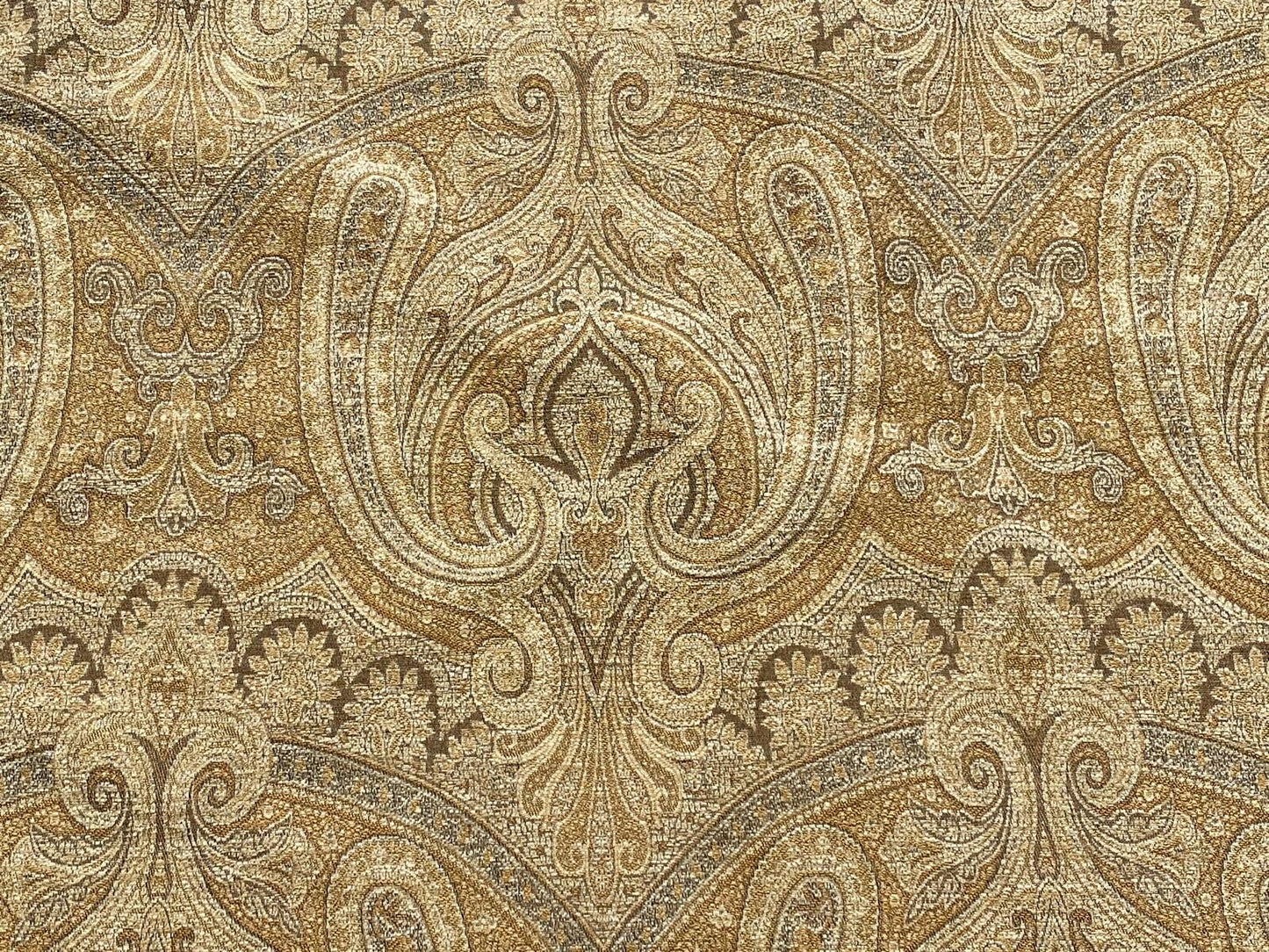 Scalamandre Asha Gold Woven Turkish Paisley Chenille-  Gold Red Rust - By The Yard