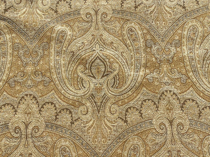 Scalamandre Asha Gold Woven Turkish Paisley Chenille-  Gold Red Rust - By The Yard
