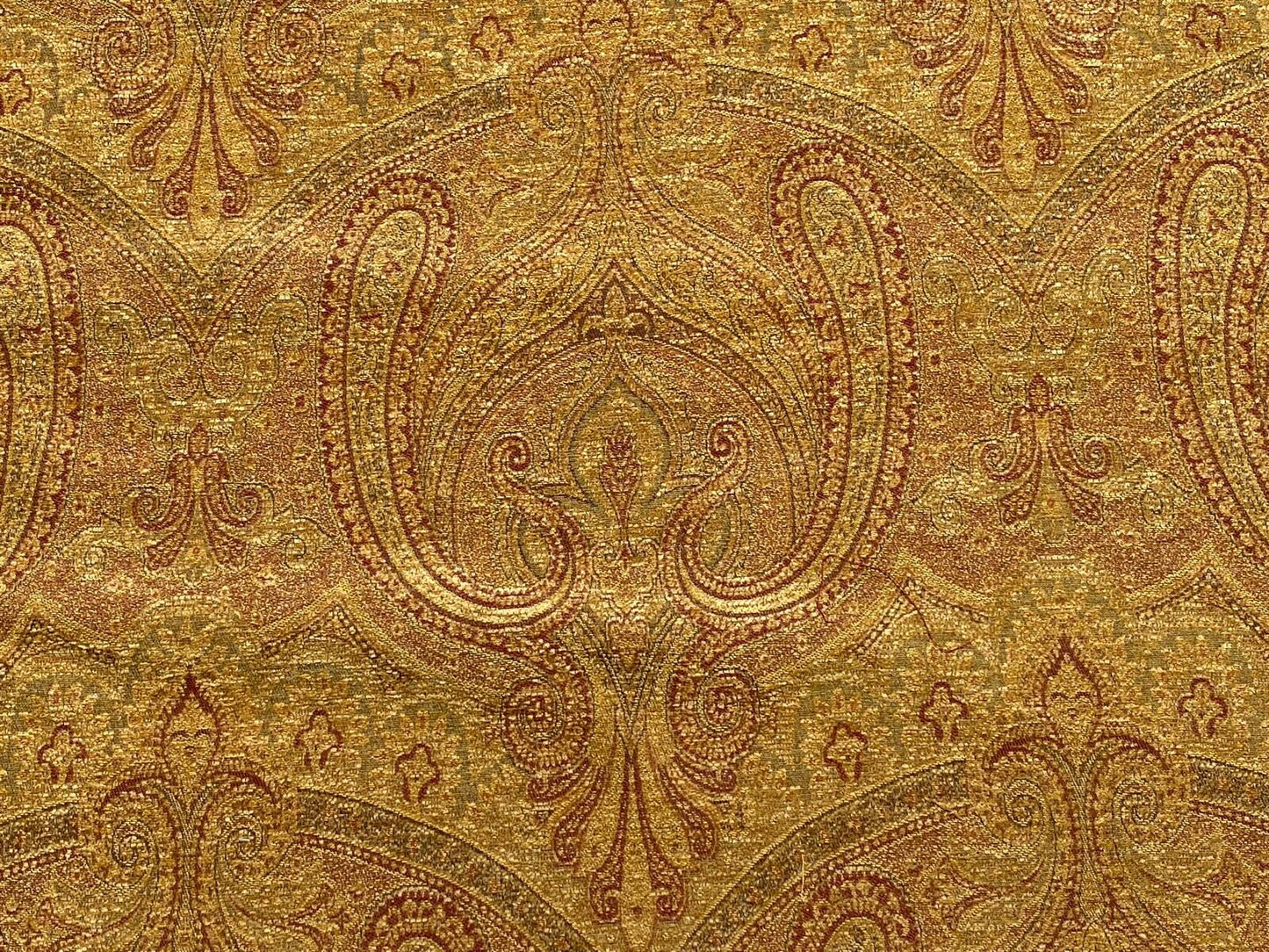 Scalamandre Asha Topaz Woven Turkish Paisley Chenille Paisley Gold - By The Yard