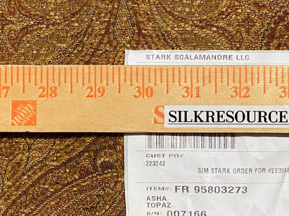 Scalamandre Asha Topaz Woven Turkish Paisley Chenille Paisley Gold - By The Yard