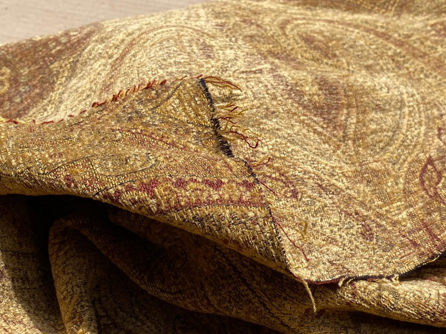 Scalamandre Asha Topaz Woven Turkish Paisley Chenille Paisley Gold - By The Yard