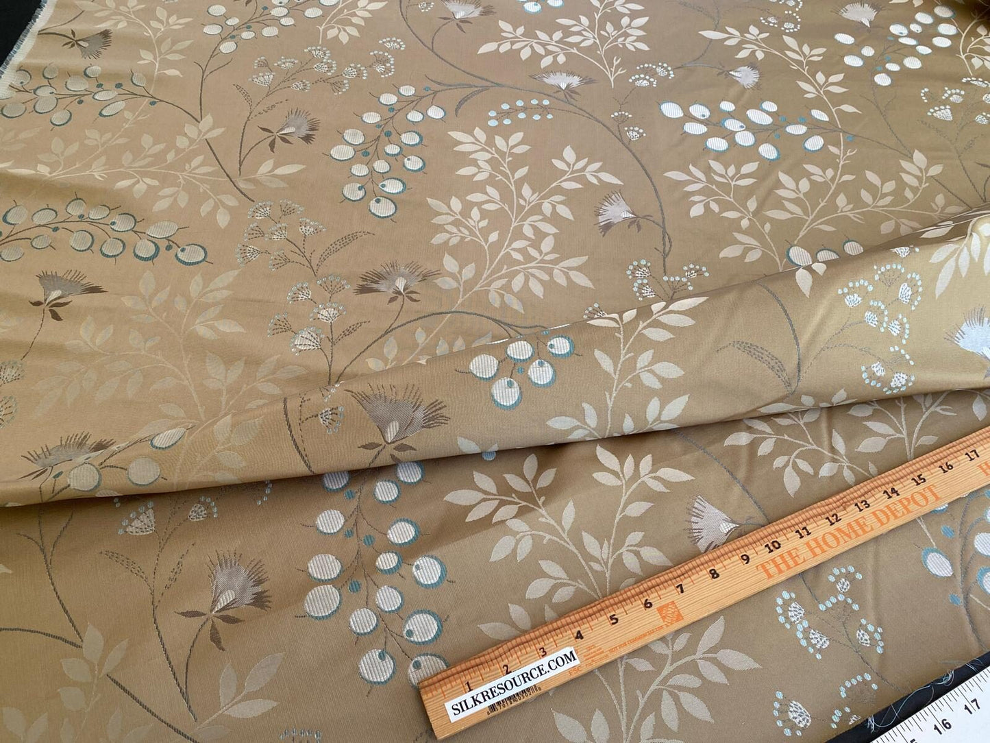 Lee Jofa 100% Silk William Morris Vine Berry Blue Silver Beige Bronze Art Nouveau MSRP USD 248/Y