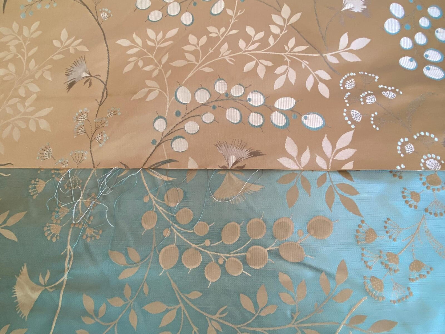 Lee Jofa 100% Silk William Morris Vine Berry Blue Silver Beige Bronze Art Nouveau MSRP USD 248/Y