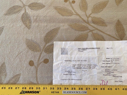 By Yd Kravet Couture Belladonna Silk Wool Damask Gold Cream Pearly Red Berry Vine MSRP$316/Y