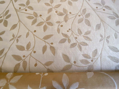 By Yd Kravet Couture Belladonna Silk Wool Damask Gold Cream Pearly Red Berry Vine MSRP$316/Y