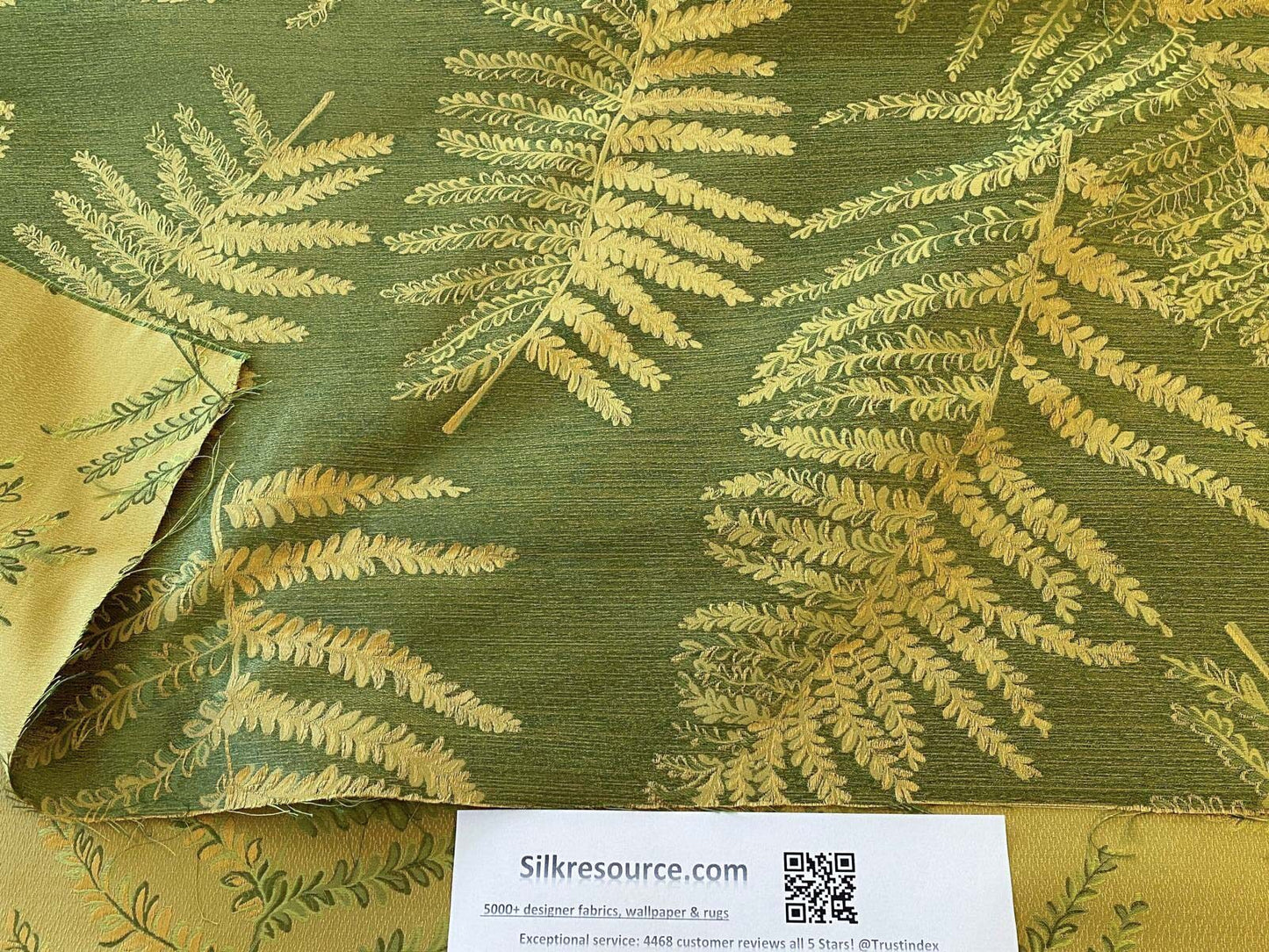 Bty Scalamandre Woodside Fern Alpine Gold Green Copper MSRP USD 480/Y