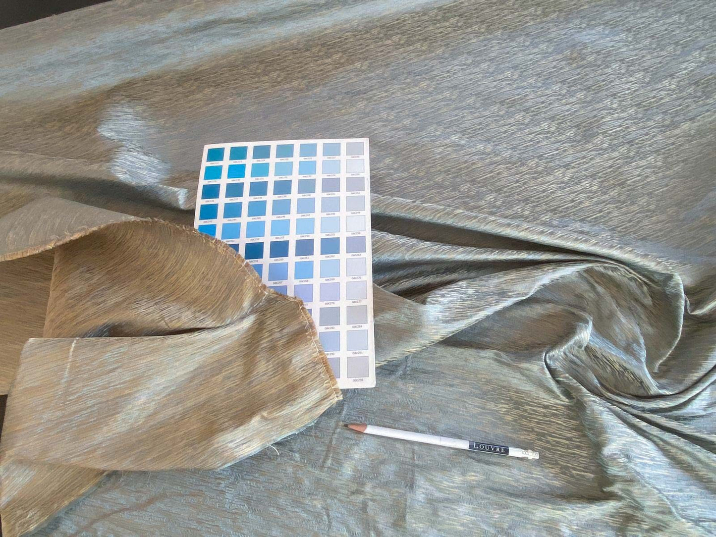 Scalamandre Essentia Powder Blue Textured Silk Old World Weavers MSRP USD 204/y