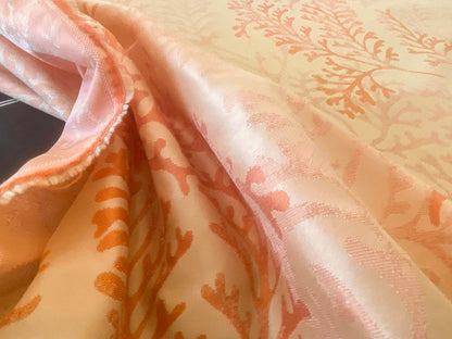 By yard Scalamandre Corail Grey Watkins Tahitian Sunset Orange Peach Coral Pink Cream MSRP USD 136/y