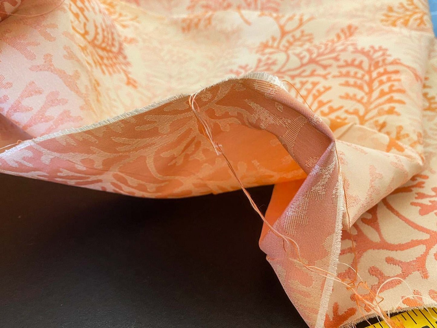 By yard Scalamandre Corail Grey Watkins Tahitian Sunset Orange Peach Coral Pink Cream MSRP USD 136/y