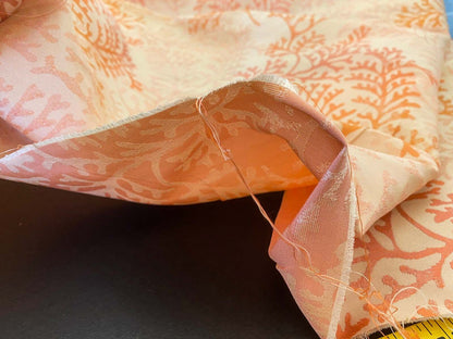By yard Scalamandre Corail Grey Watkins Tahitian Sunset Orange Peach Coral Pink Cream MSRP USD 136/y