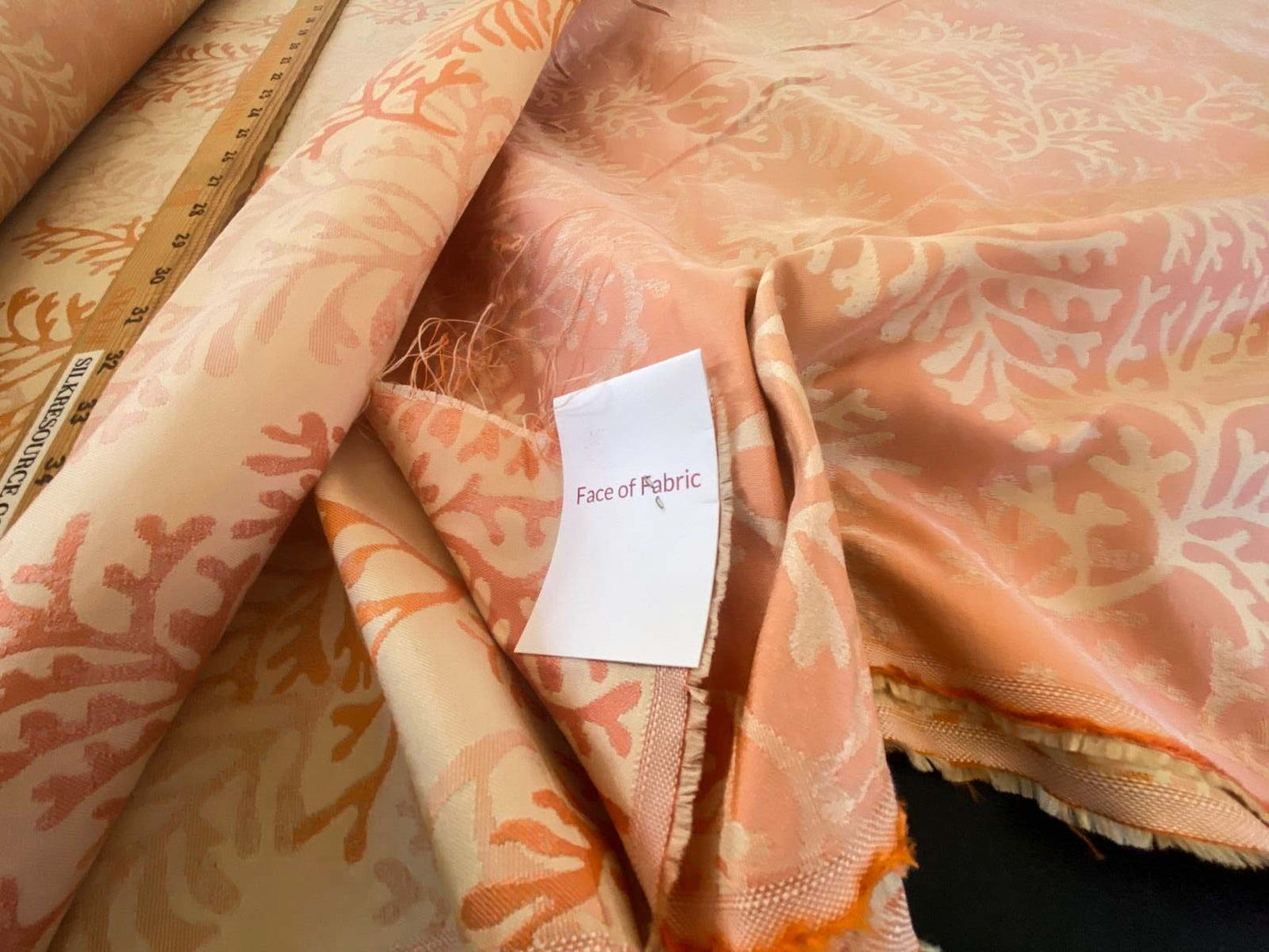 By yard Scalamandre Corail Grey Watkins Tahitian Sunset Orange Peach Coral Pink Cream MSRP USD 136/y