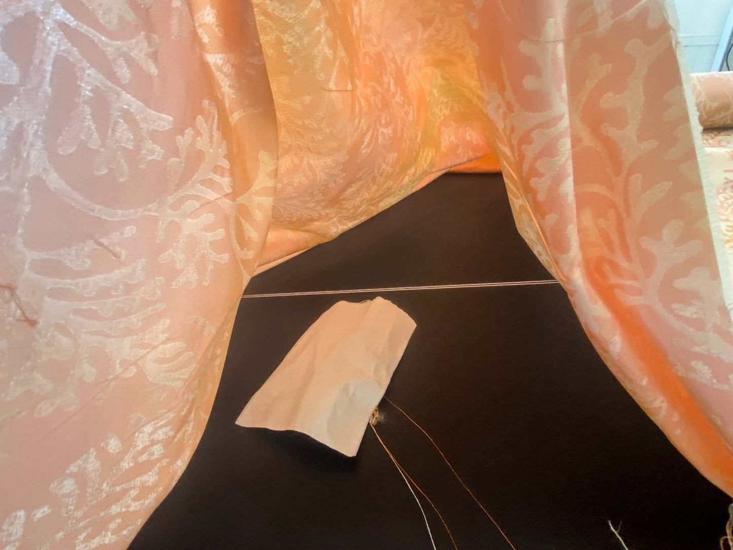 By yard Scalamandre Corail Grey Watkins Tahitian Sunset Orange Peach Coral Pink Cream MSRP USD 136/y