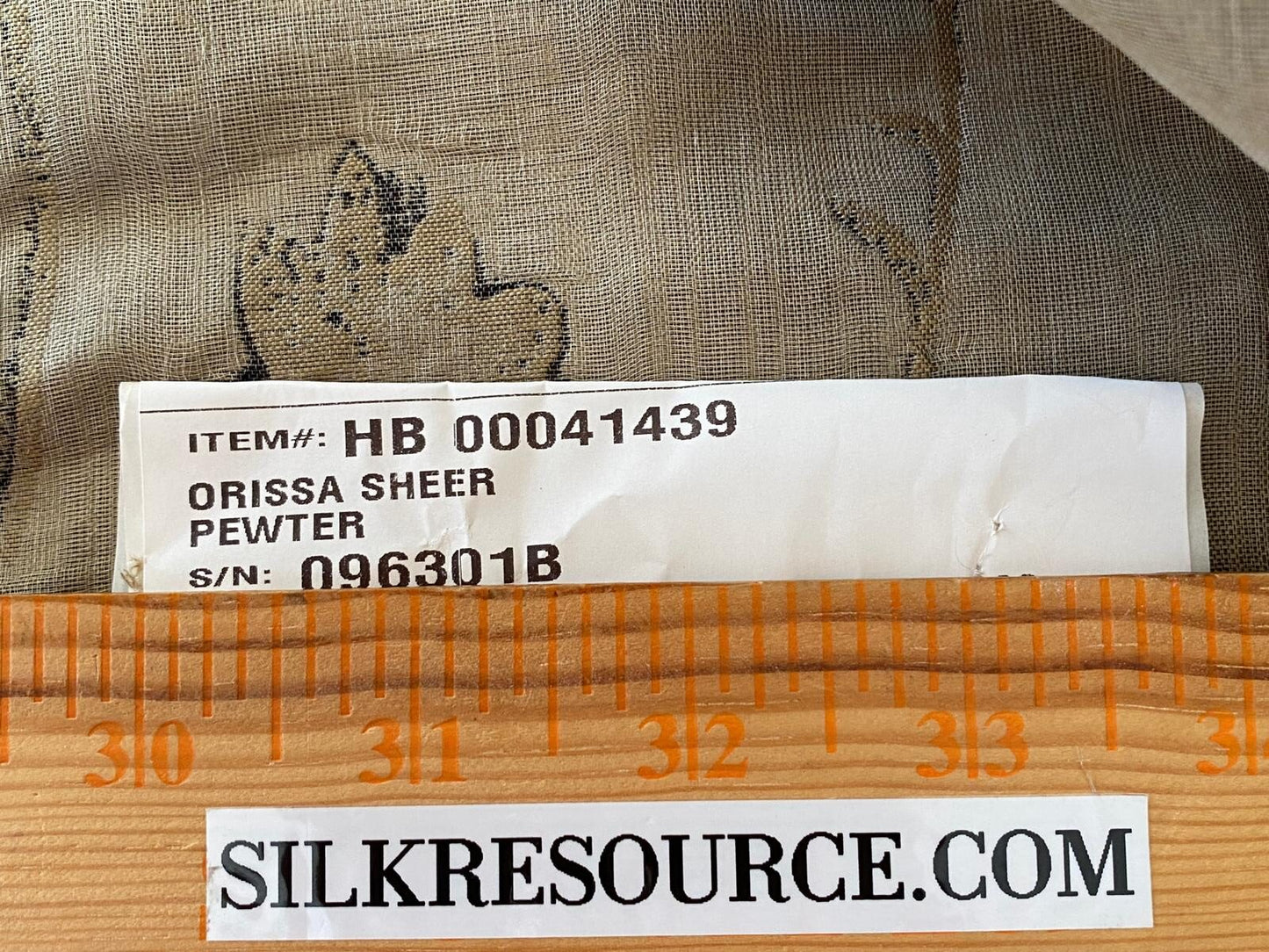 Scalamandre Grey Watkins Orissa Semi Sheer Pewter Silk Double Organza Damask Tulip Wildflower MSRP USD 212/Y