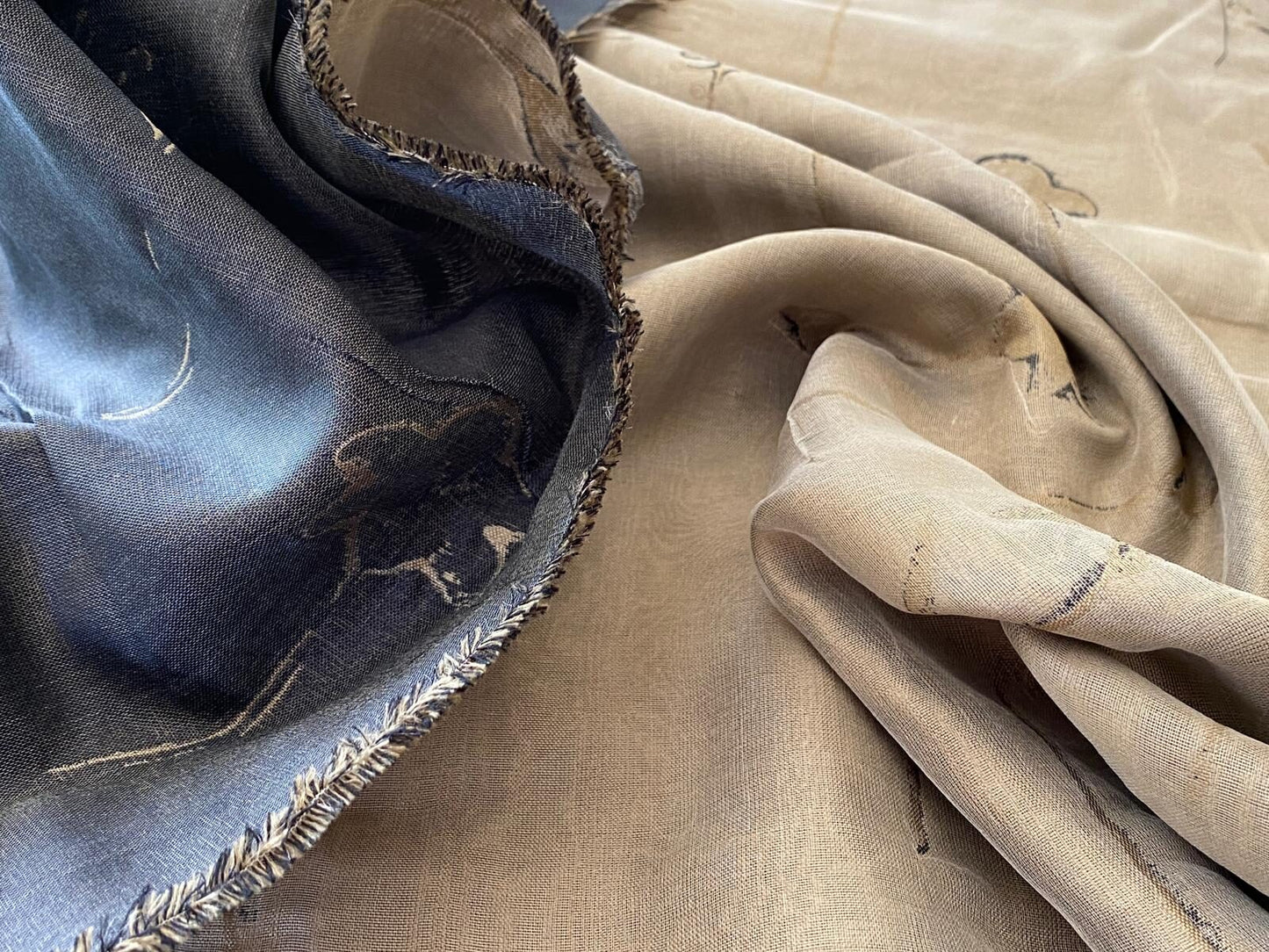 Scalamandre Grey Watkins Orissa Semi Sheer Pewter Silk Double Organza Damask Tulip Wildflower MSRP USD 212/Y