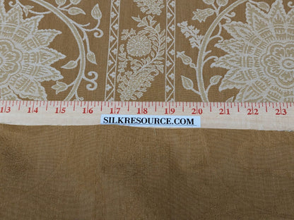 By Yd Lee Jofa Kalabagh Weave Curry Burnt Gold Tiger Sniffs Rose MSRP USD 259+/y Border BOTH Sides