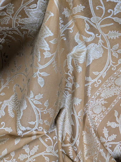 By Yd Lee Jofa Kalabagh Weave Curry Burnt Gold Tiger Sniffs Rose MSRP USD 259+/y Border BOTH Sides