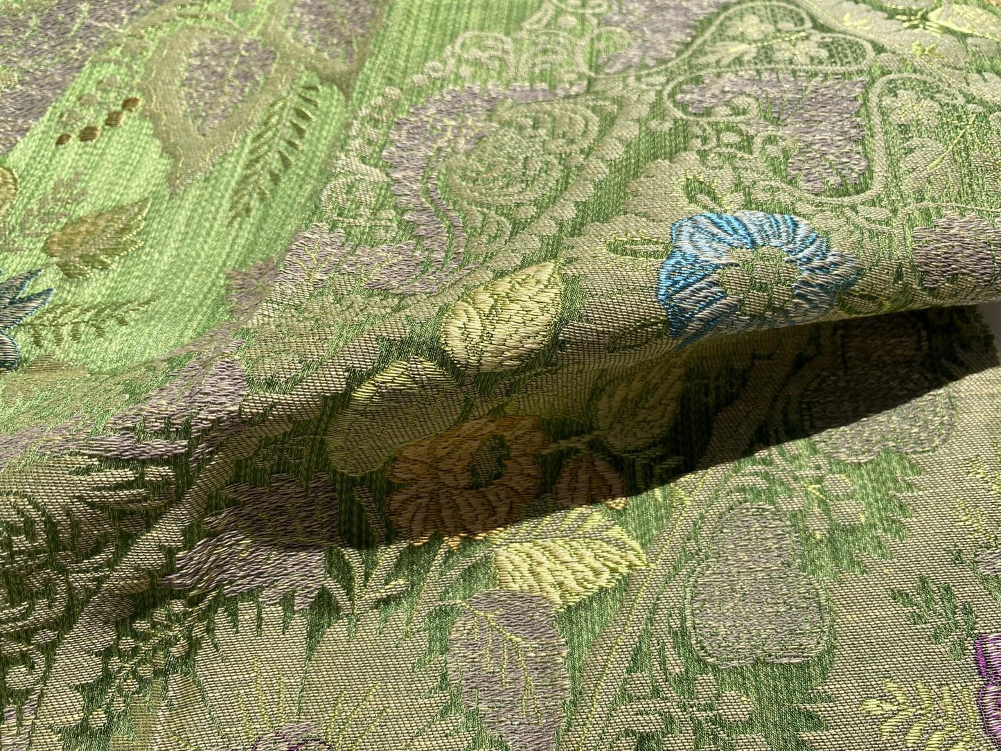 Tassinari and Chatel Scalamandre Argentan Vert Green Lampas Floral Historic Large Pattern MSRP USD 952/y  Special Order