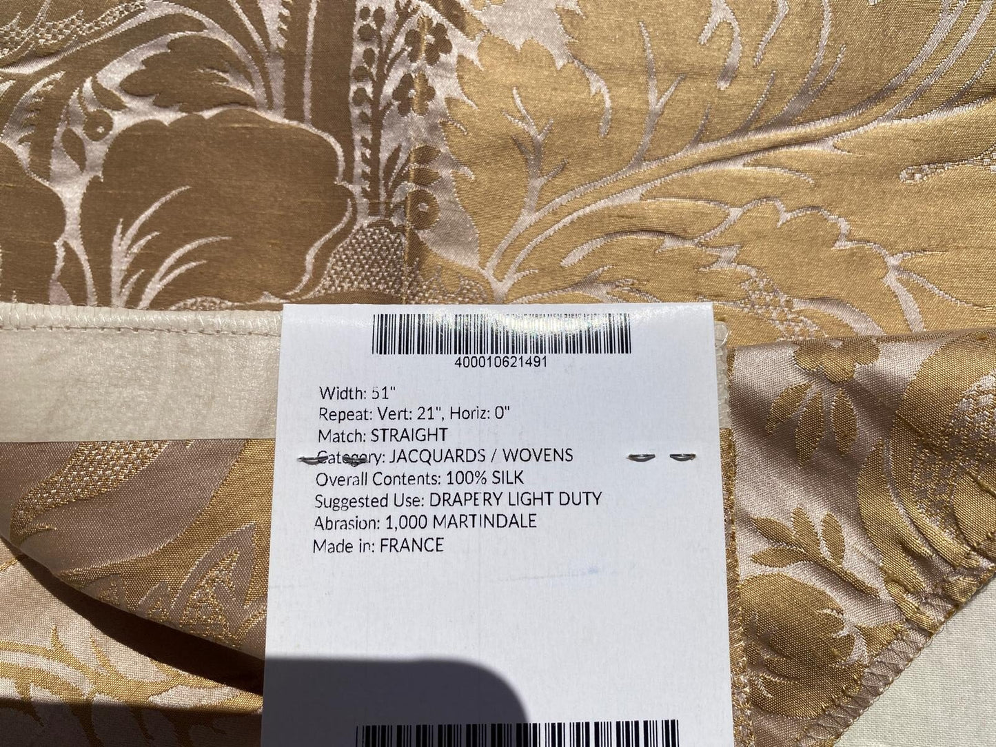 Tassinari and Chatel Scalamandre Ventadour Nacre Brown Silk Damask Floral Historic Renaissance MSRP USD 1794/y  Special Order