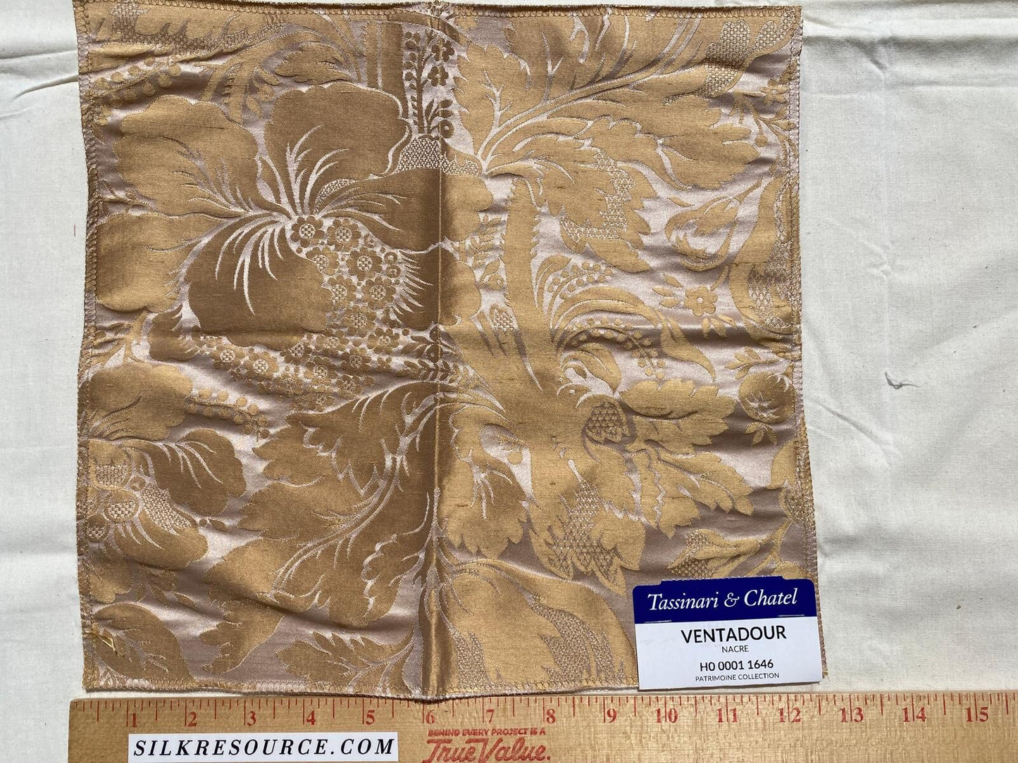 Tassinari and Chatel Scalamandre Ventadour Nacre Brown Silk Damask Floral Historic Renaissance MSRP USD 1794/y  Special Order
