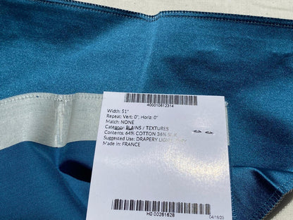 Tassinari and Chatel Scalamandre Emotion Bleu Blue Silk Satin Plain Solid MSRP USD 1392/y  Special Order