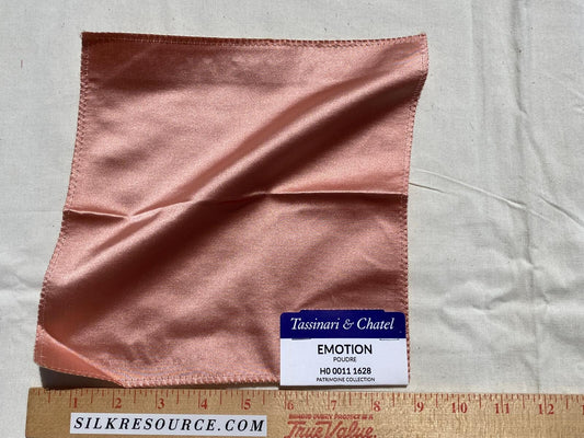 Tassinari and Chatel Scalamandre Emotion Poudre Pink Silk Satin Plain Solid MSRP USD 1392/y  Special Order