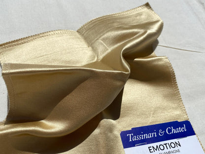 Tassinari and Chatel Scalamandre Emotion Champagne Beige Silk Satin Plain Solid MSRP USD 1392/y Special Order