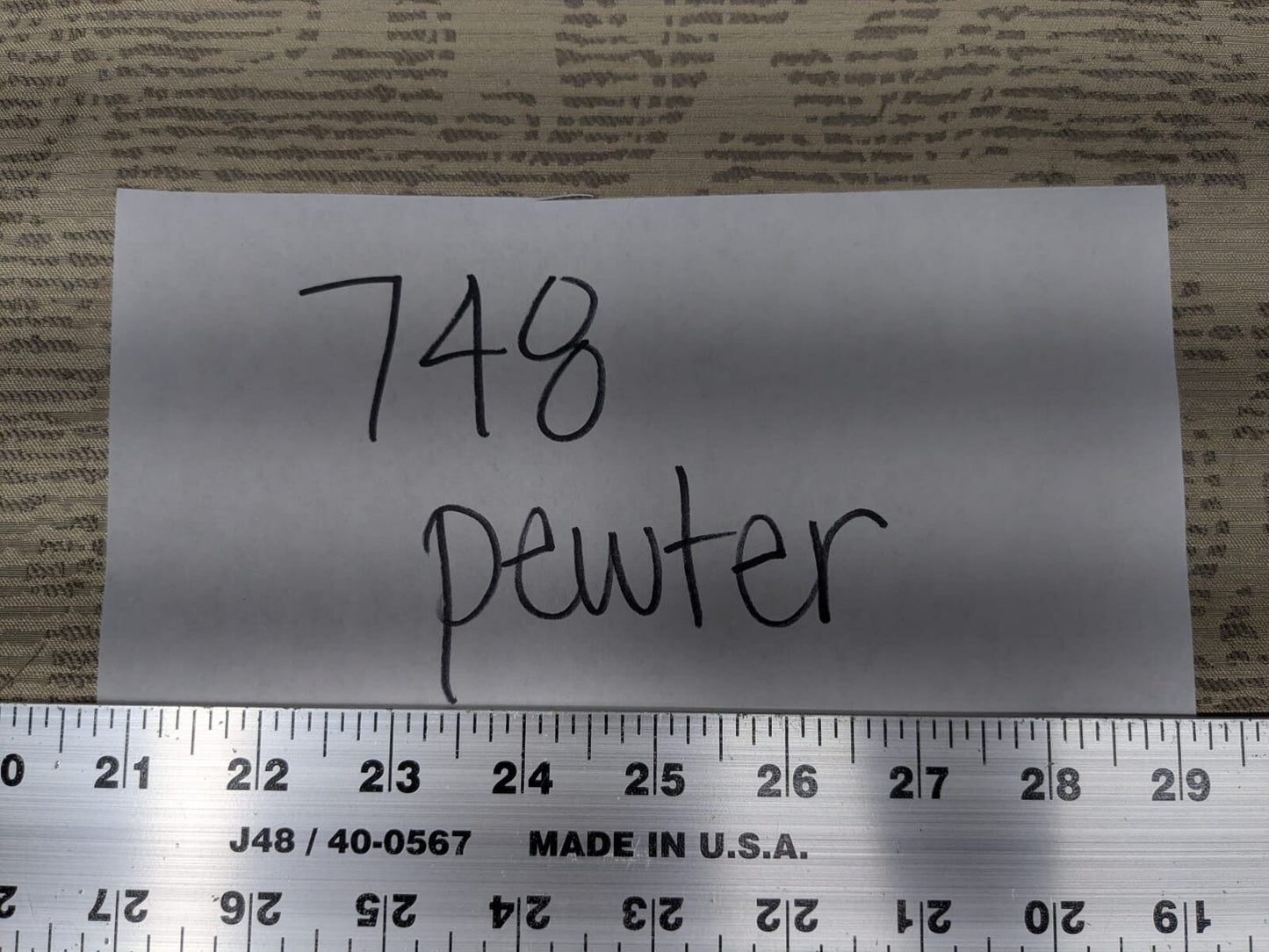 By Yard Filtered Sunray 100% Silk Damask Vine in Pin Stripe Paisley Pewter Tan Strie MSRP USD 275